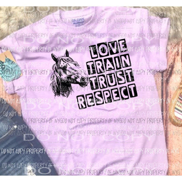 LOVE TRAIN TRUST RESPECT Sublimation transfers Heat Transfer