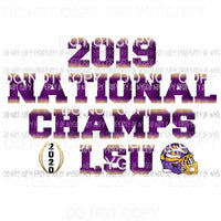 LSU Champs # 4 tigers Sublimation transfers Heat Transfer