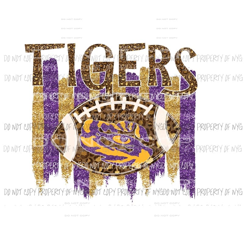 martodesigns - LSU Tigers Faux Glitter football Sublimation