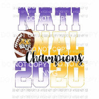 LSU Tigers National Champions 2020 purple gold Sublimation transfers Heat Transfer