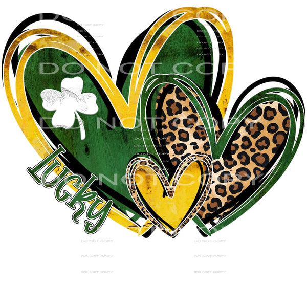 Lucky Hearts # 7893 X 2 Sublimation transfers - Heat 