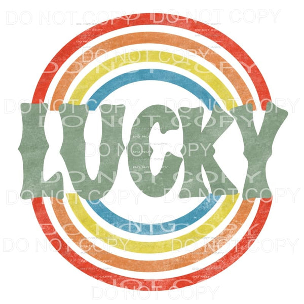 Lucky Retro Rainbow Sublimation transfers - Heat Transfer