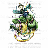 Mardi Gras Alligator beads drink sunglasses Sublimation transfers Heat Transfer