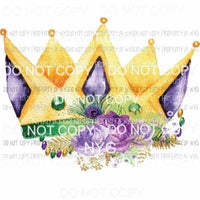 Mardi Gras Crown gold purple green roses Sublimation transfers Heat Transfer