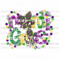 Mardi Gras doodle beads Sublimation transfers Heat Transfer