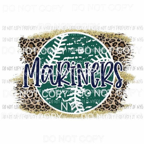 Mariners baseball leopard Sublimation transfers Heat Transfer