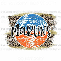 Marlins baseball leopard Sublimation transfers Heat Transfer