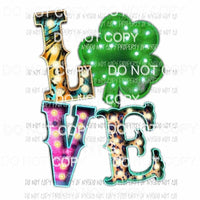 Marquee LOVE shamrock Sublimation transfers Heat Transfer