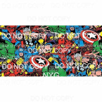 Marvel Superhero Sheet Sublimation transfers 13 x 9 inches Heat Transfer