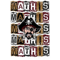 MATHIS PIRATES BLOCK Maroon # 945 Sublimation transfers - 