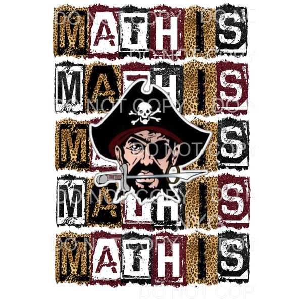 MATHIS PIRATES BLOCK Maroon # 945 Sublimation transfers - 