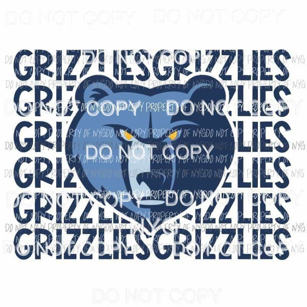 Memphis Grizzlies stacked Sublimation transfers Heat Transfer