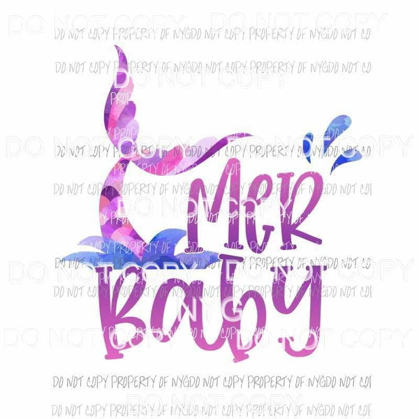 Mer Baby mermaid tail purple Sublimation transfers Heat Transfer