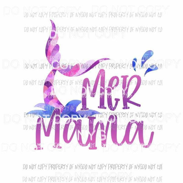 Mer Mama mermaid tail purple Sublimation transfers Heat Transfer