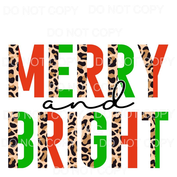 Merry And Bright Half Leopard Red Green #1148 Sublimation 