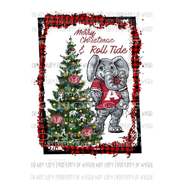 Merry Christmas and Roll Tide ALABAMA Sublimation transfers Heat Transfer