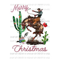 Merry Christmas Rodeo Bronco Sublimation transfers Heat Transfer