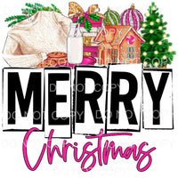 Merry Christmas Things Pink #1204 Sublimation transfers - 