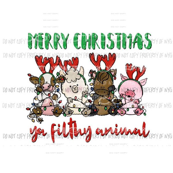 Farm Country Cow Christmas Waterslide Decals for Tumblers & Furniture