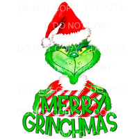 Merry Grinchmas The Grinch Red Stripes #1554 Sublimation 