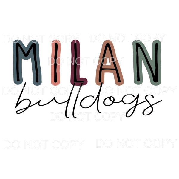 Milan bulldogs # 448 Sublimation transfers - Heat Transfer