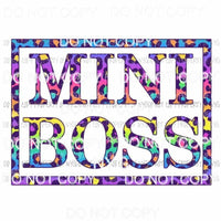 Mini Boss #1 cheetah Sublimation transfers Heat Transfer