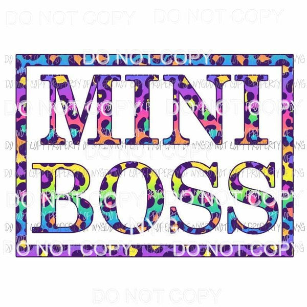 Mini Boss #1 cheetah Sublimation transfers Heat Transfer