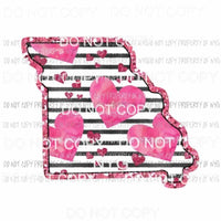 Missouri pink hearts black stripes Sublimation transfers Heat Transfer