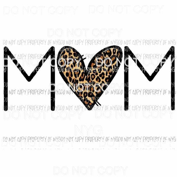 MOM #2 leopard heart Sublimation transfers Heat Transfer