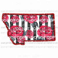 Montana red floral stripes Sublimation transfers Heat Transfer