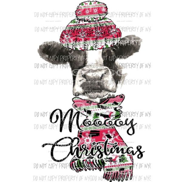 Moooy Christmas cow 1 Sublimation transfers Heat Transfer