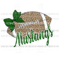 MUSTANGS Football Leopard GREEN Sublimation transfers Heat Transfer