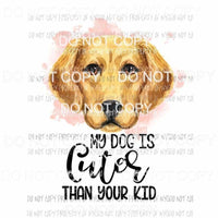 My Dog Is Cuter Than Your Kid #11 Golden Retriever Sublimation transfers Heat Transfer