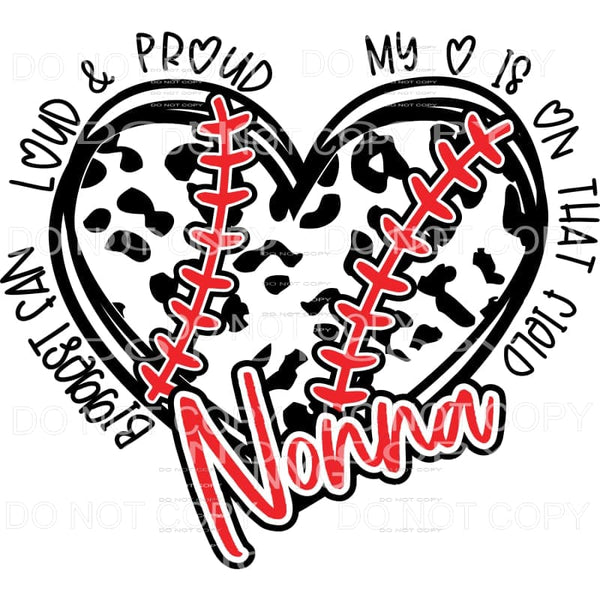 Nonna Leopard Heart Baseball Biggest Fan Sublimation 