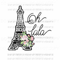 Oh lala eiffel tower Paris flowers Sublimation transfers Heat Transfer