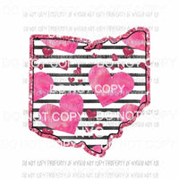 Ohio pink hearts black stripes Sublimation transfers Heat Transfer