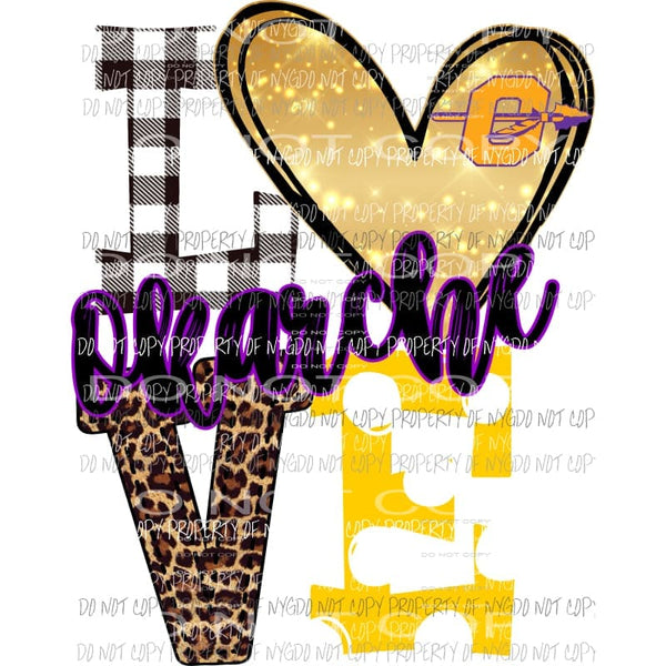 Okarche indian head Love Logo leopard gold polka dot Sublimation transfers Heat Transfer