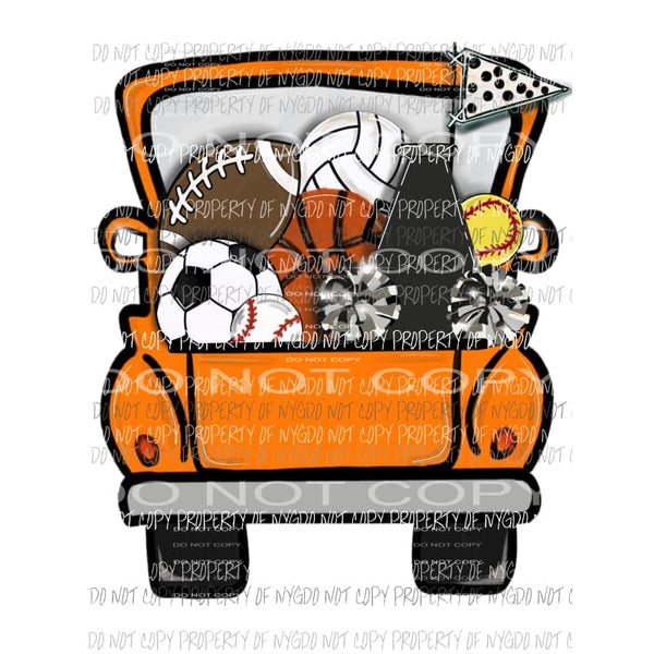 Orange Truck Sports school Sublimation transfers Heat Transfer