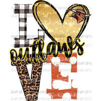 Outlaws love polka dot gold orange red Sublimation transfers Heat Transfer