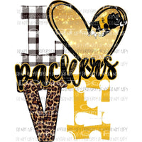 Packers pig CC yellow black and gold heart love polka dot Sublimation transfers Heat Transfer