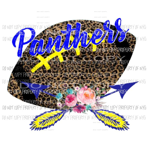 Panthers custom Leopard Football Sublimation transfers Heat Transfer