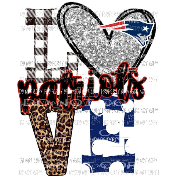 Patriots red royal blue and silver heart love polka dot Sublimation transfers Heat Transfer