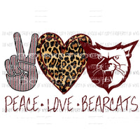 Peace love Bear cats 2 Sublimation transfers Heat Transfer