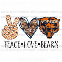 Peace Love Bears Chicago Sublimation transfers Heat Transfer