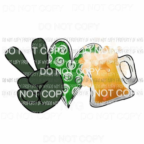 Peace Love Beer mug Sublimation transfers Heat Transfer