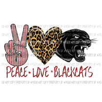 Peace Love Black cats red and black Sublimation transfers Heat Transfer