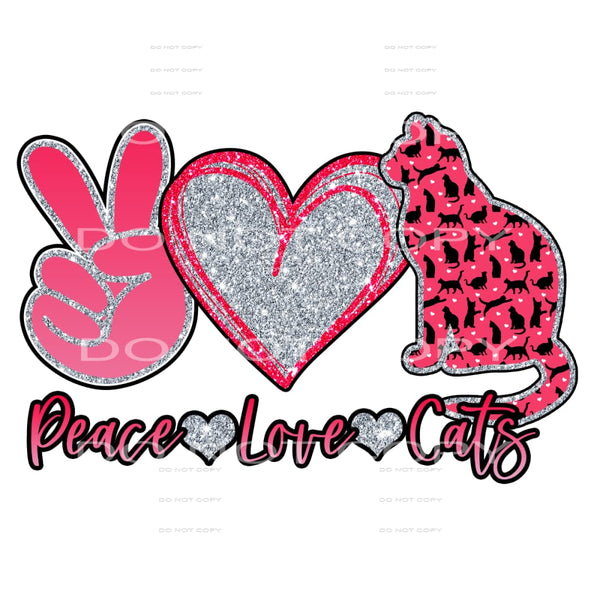 peace love cats #6253 Sublimation transfers - Heat Transfer