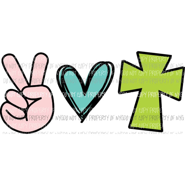 Peace Love Cross Easter Sublimation transfers Heat Transfer