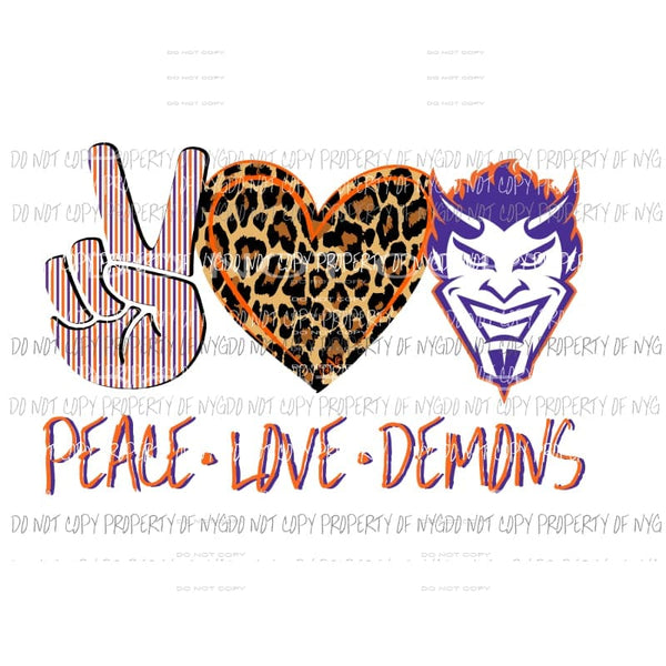 Peace love demons Sublimation transfers Heat Transfer