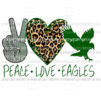 Peace Love Eagles Green # 2 Sublimation transfers Heat Transfer